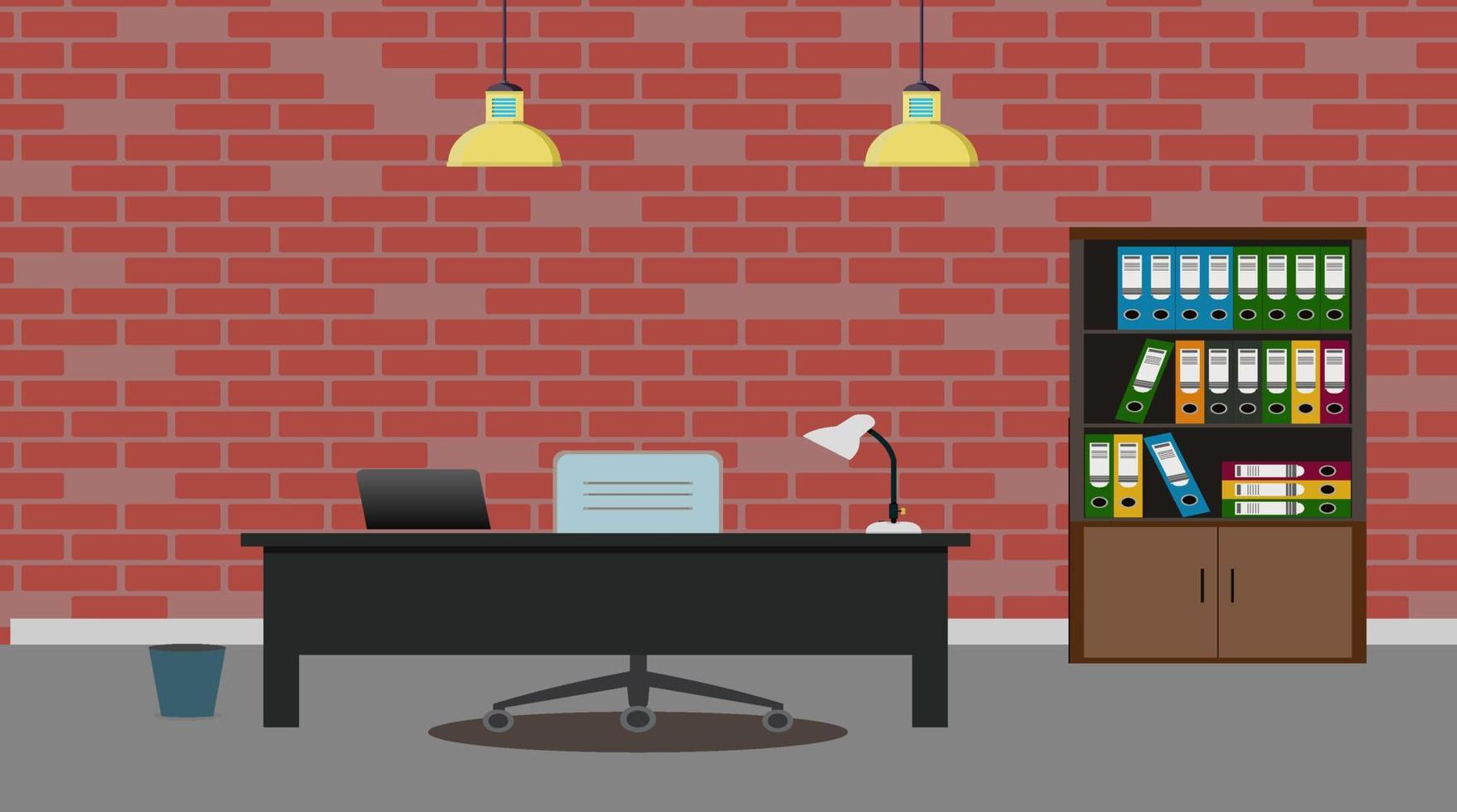 Büro Zimmer Innere zum Karikatur Animation. vektor