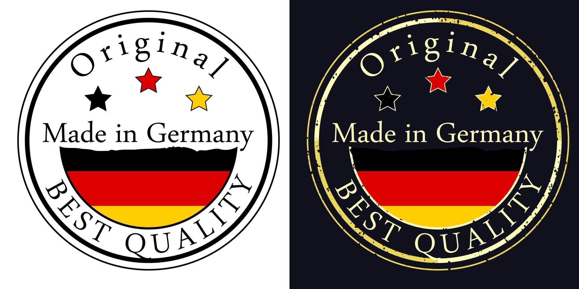 runden Etiketten mit Flagge, Original Beste Qualität. Vektor Illustration von Deutschland Flagge.