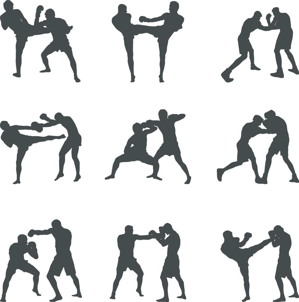 Boxen Silhouetten, Boxen Silhouette Satz, Boxer Silhouetten, Boxen SVG, Boxen Vektor