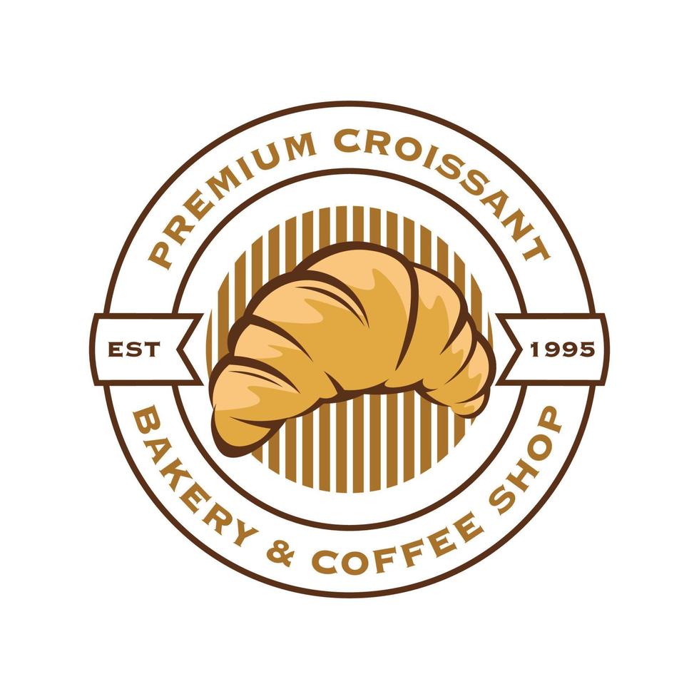 croissant vektor illustration logotyp design, perfekt för bageri affär logotyp