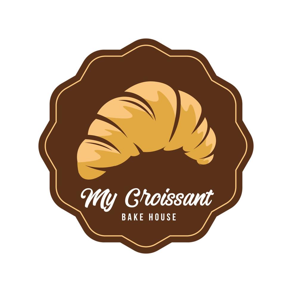 Croissant Vektor Illustration Logo Design, perfekt zum Bäckerei Geschäft Logo