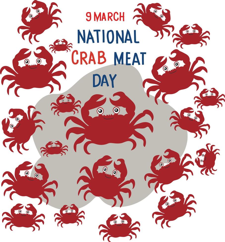 National Krabbe Fleisch Tag Vektor Illustration.