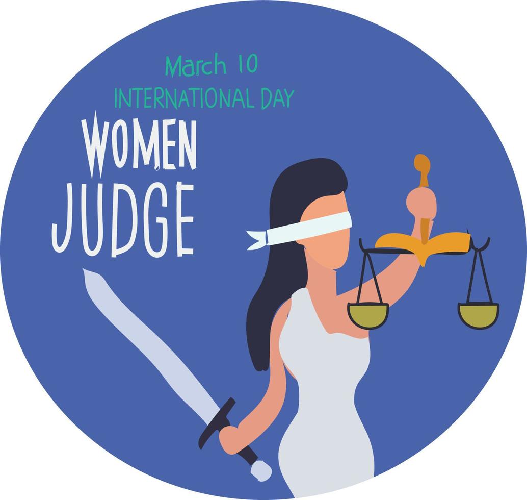 International Tag von Frauen Richter Vektor Illustration.