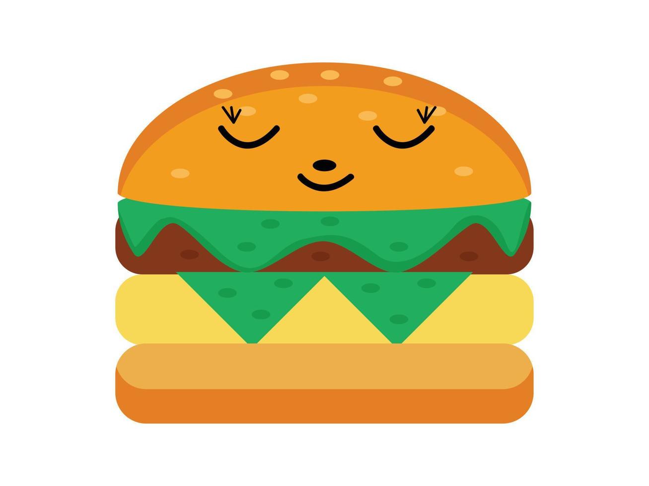söt färgrik burger eller hamburgare vektor illustration på vit bakgrund.