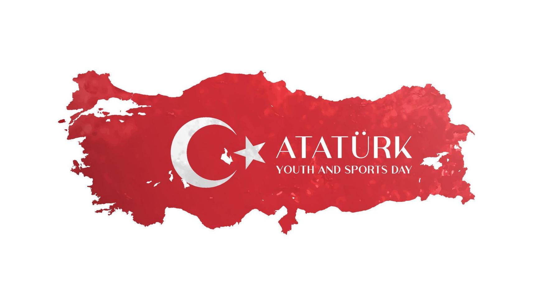 atatürk Jugend und Sport Tag einfach rot Vektor Banner, Poster, Illustration. Türkisch Urlaub