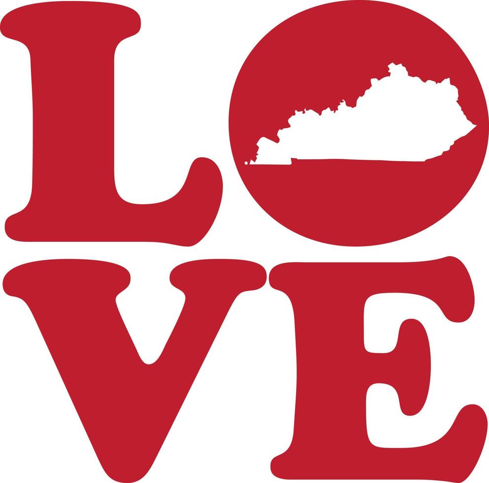 Liebe Kentucky Zustand rot Gliederung Vektor Grafik Illustration isoliert