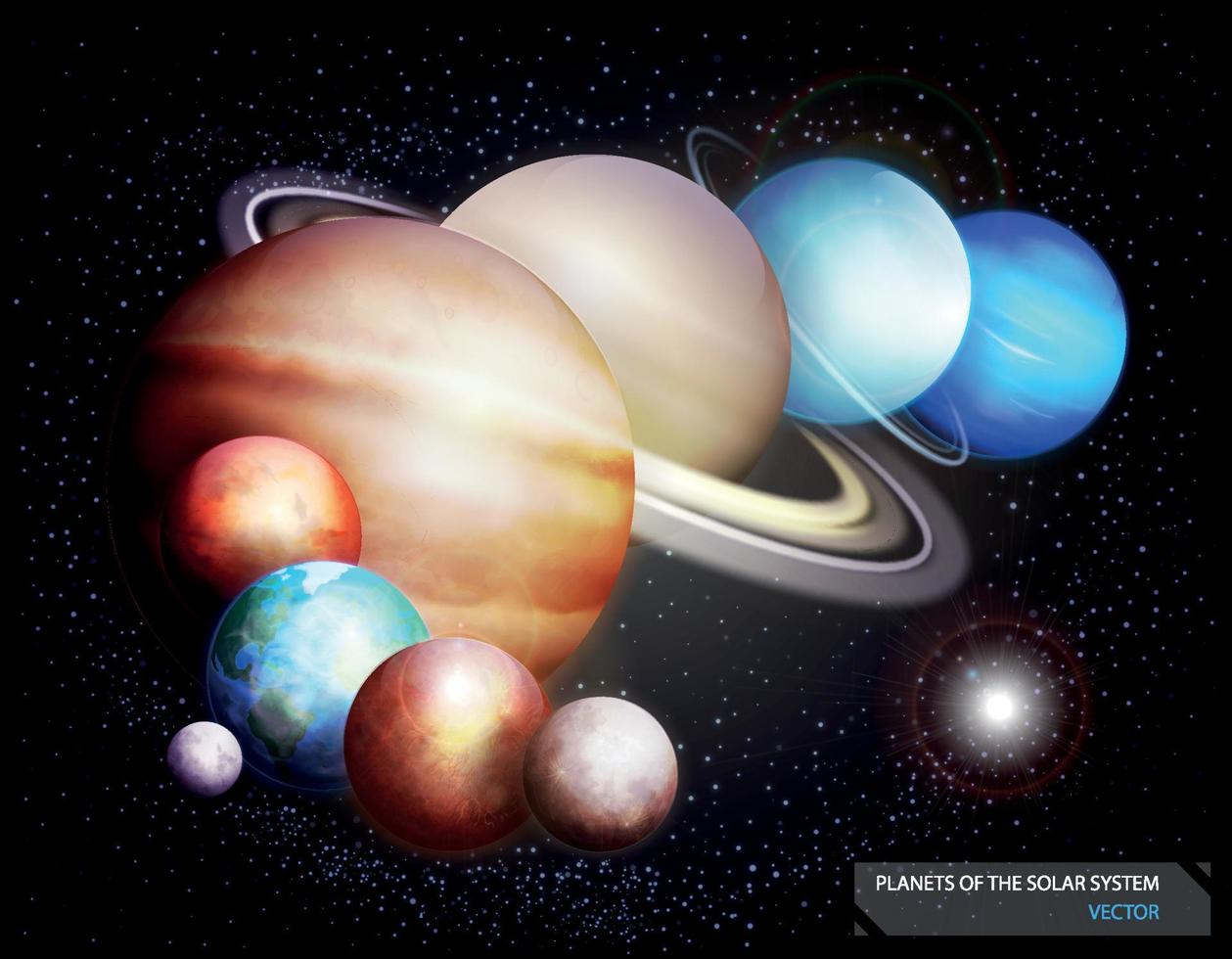 planeter av de sol- systemet. vektor illustration