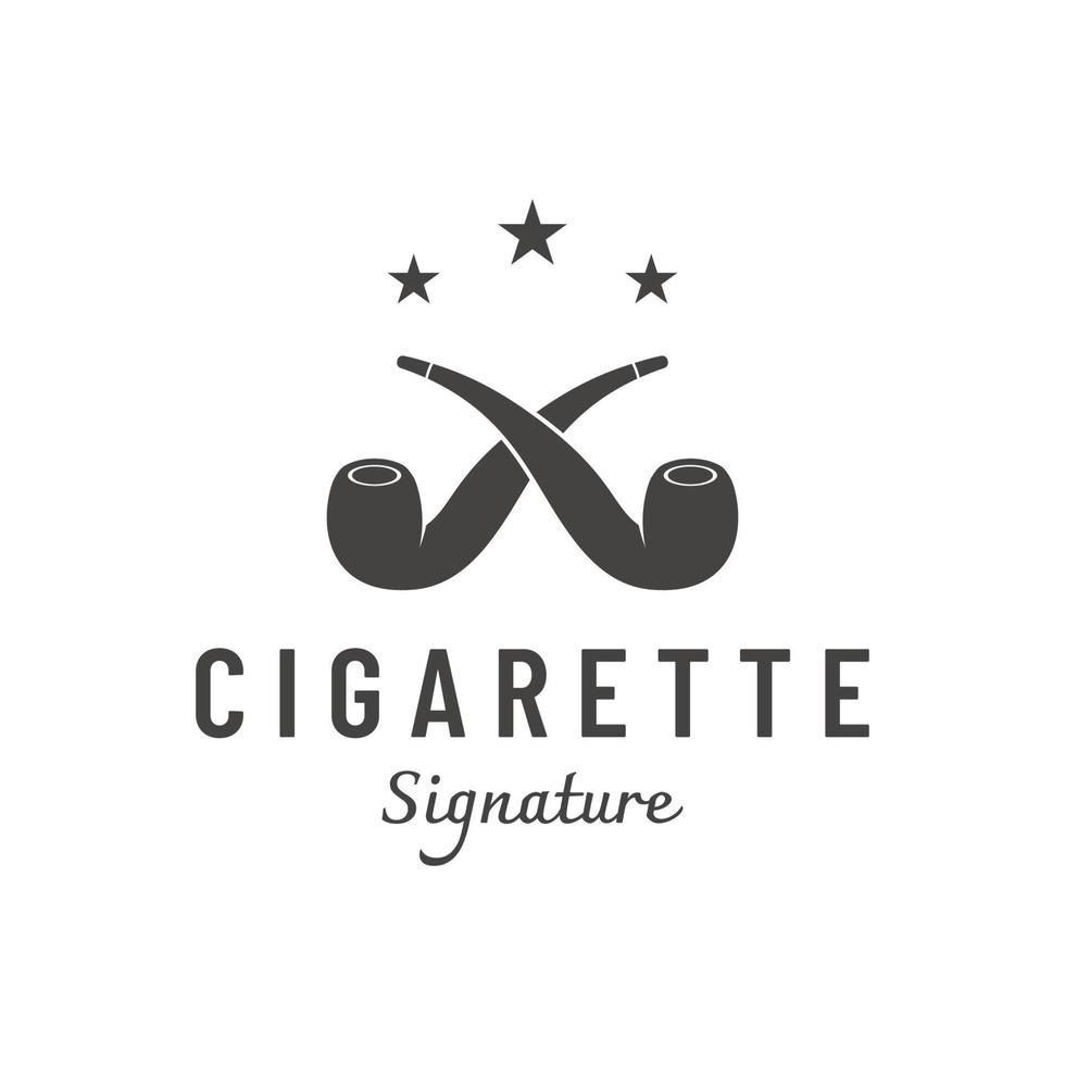 Rohr Logo Design zum Jahrgang Zigarette Rauch.Prämie Zigarre Rauch Logo. vektor