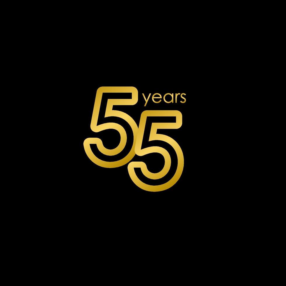 55 Jahre Jubiläum elegante Goldfeier Vektor Vorlage Design Illustration