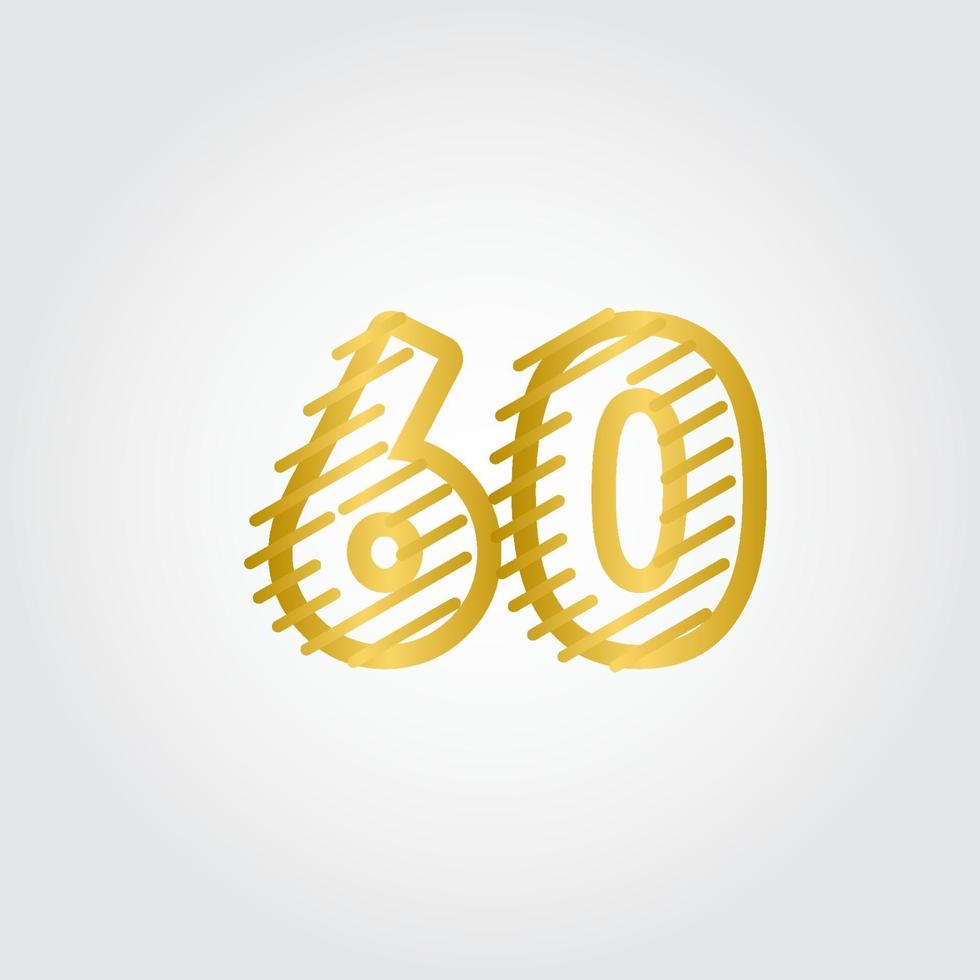 60 Jahre Jubiläum Gold Linie Design Logo Vektor Vorlage Illustration