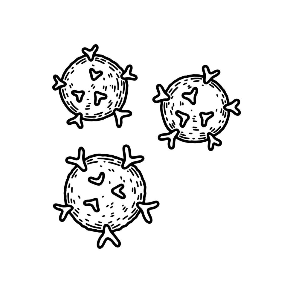 T-Killer Zellen isoliert auf Weiß Hintergrund. Hand gezeichnet wissenschaftlich Mikrobiologie Vektor Illustration im skizzieren Stil. adaptiv immun System