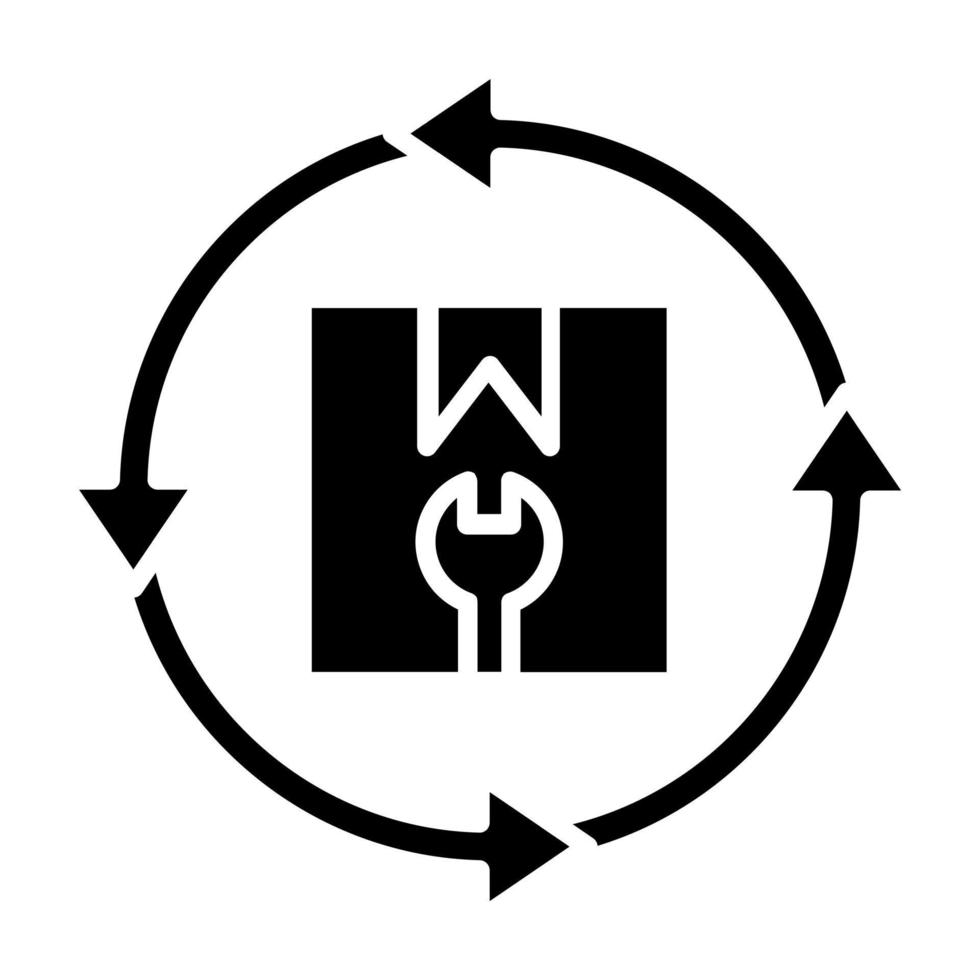 Produkt Wiederaufarbeitung Symbol Stil vektor