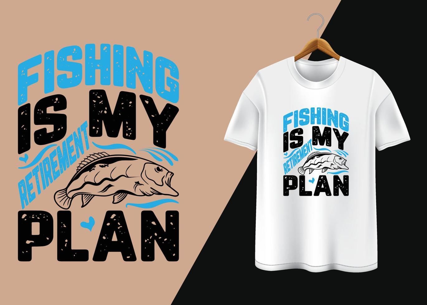 trendig beställnings- jakt camping fiske t-shirt design, fiske typografi t-shirt design, minimalistisk t-shirt design vektor