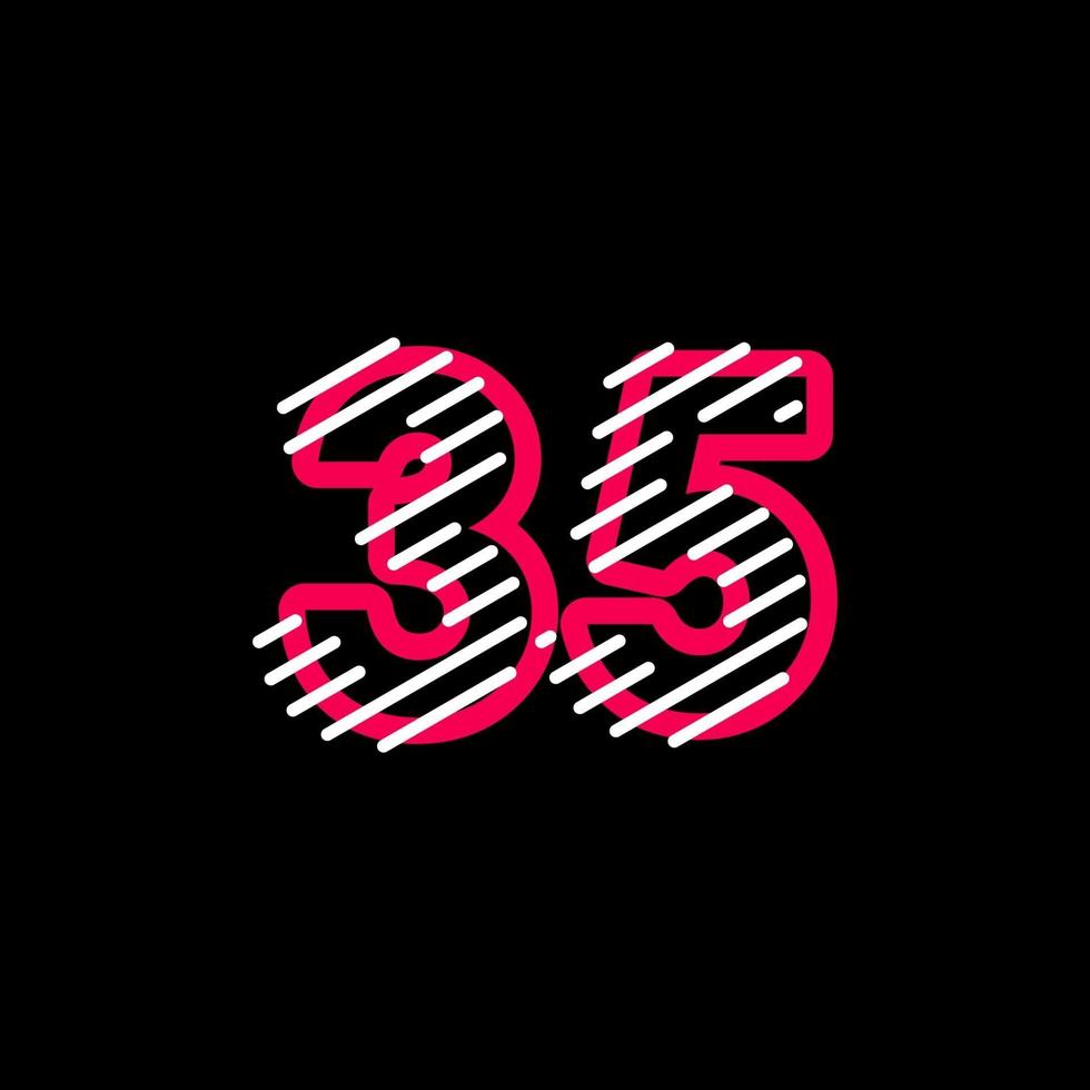 35 Jahre Jubiläum Linie Design Logo Vektor Vorlage Illustration