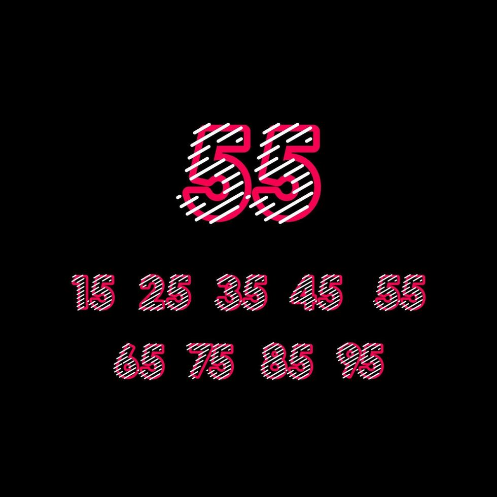 55 år årsdag linje design set logo vektor mall illustration