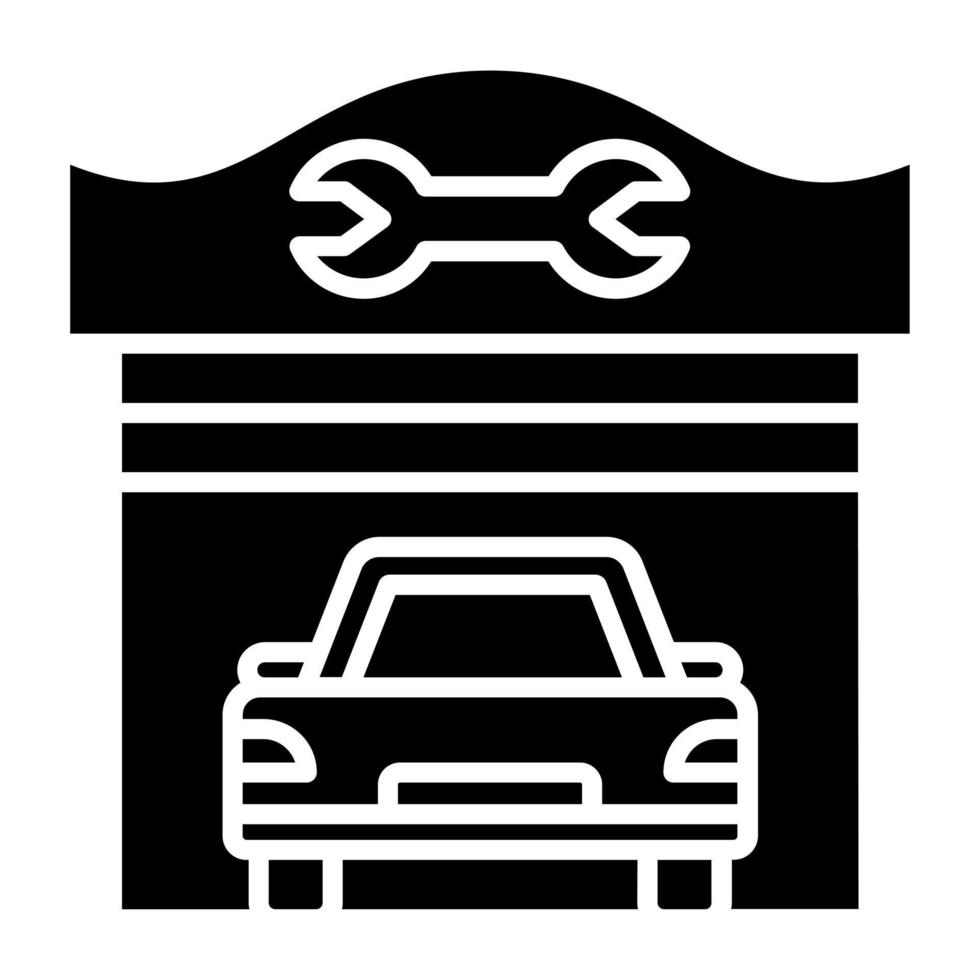 Auto Reparatur Geschäft Symbol Stil vektor