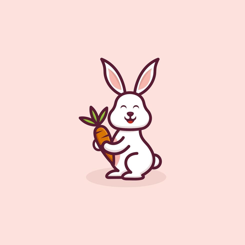 süß Hase Karotte Logo Design vektor