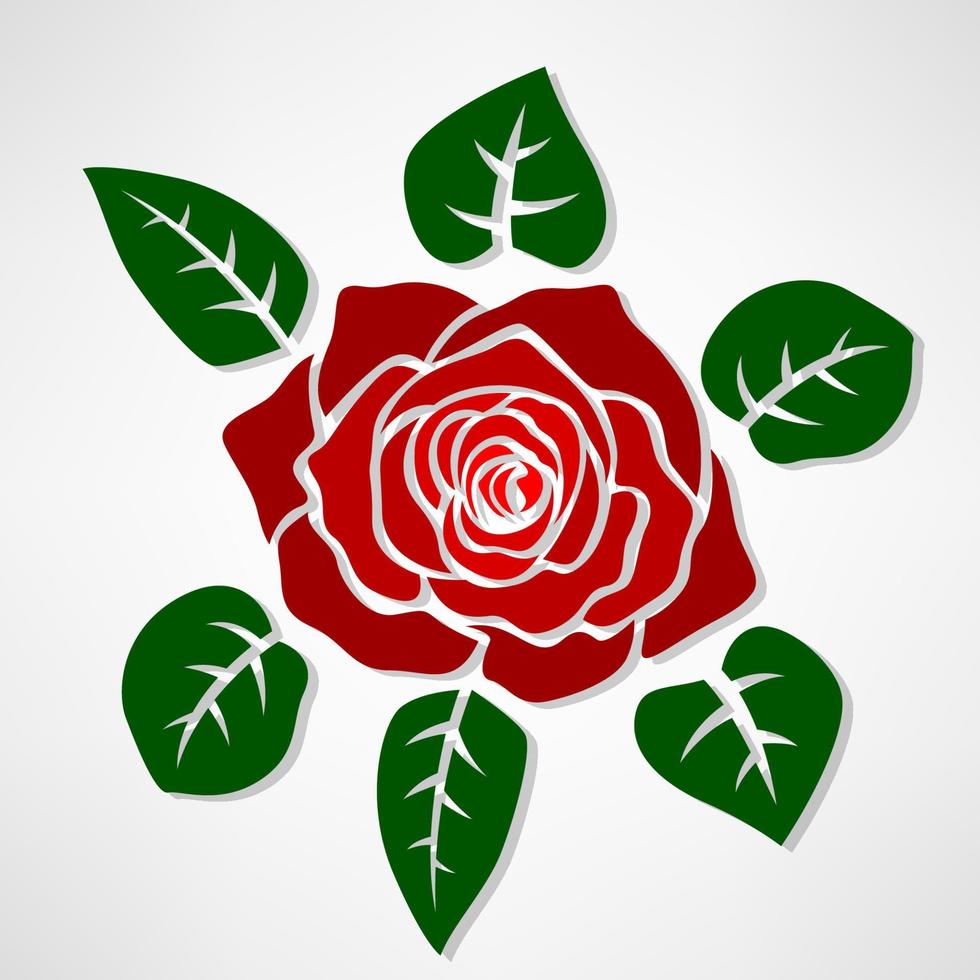 rot Rose Symbol Konzept, Vektor Illustration