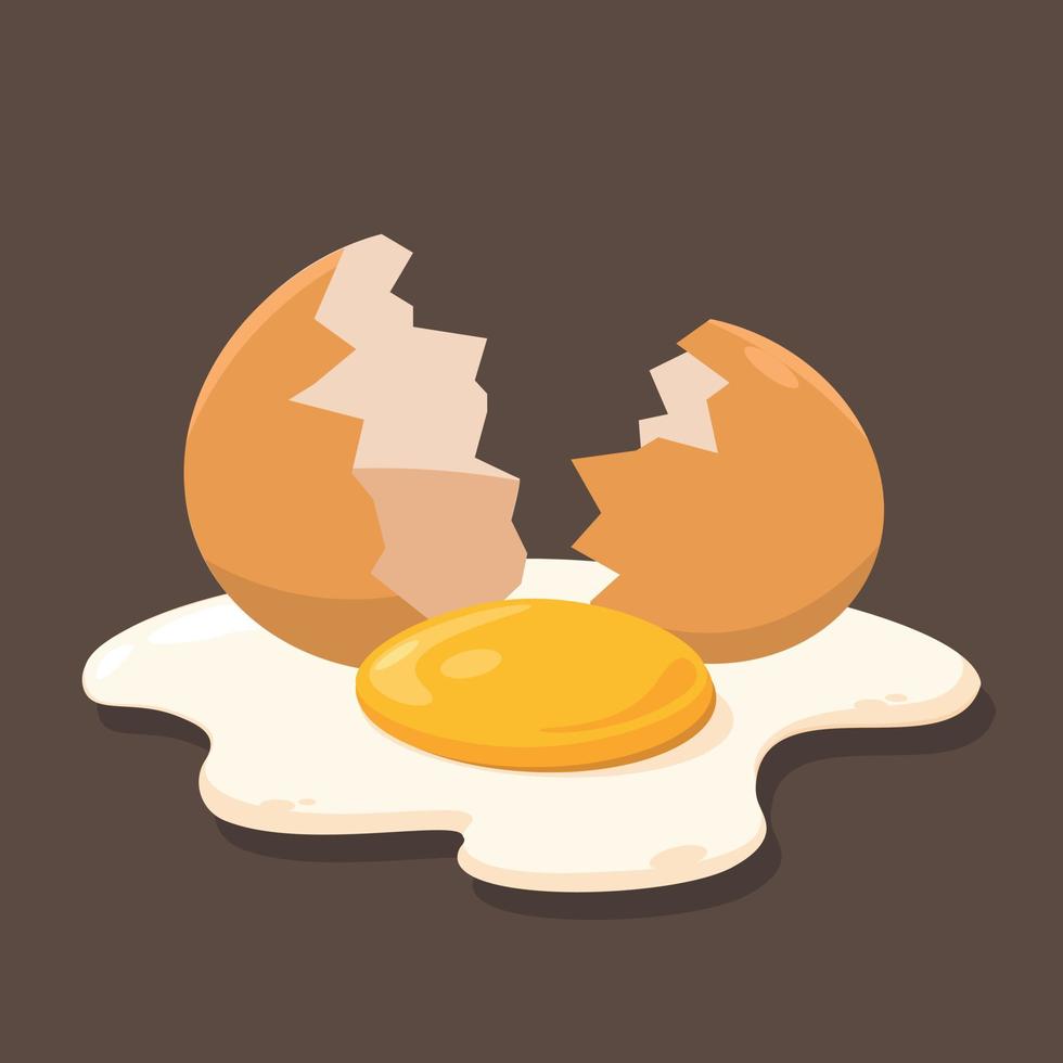 ägg vit och ägg äggula strömma från knäckt ägg vektor illustration