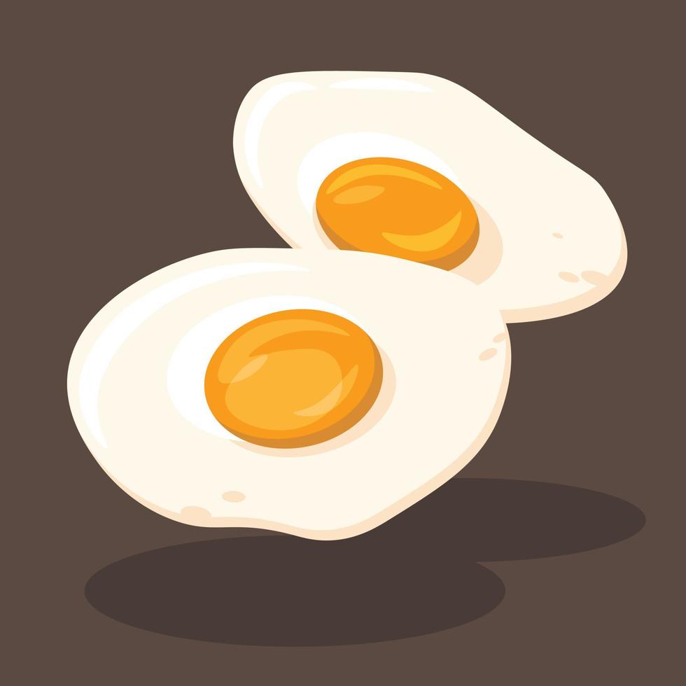 friterad ägg vektor illustration