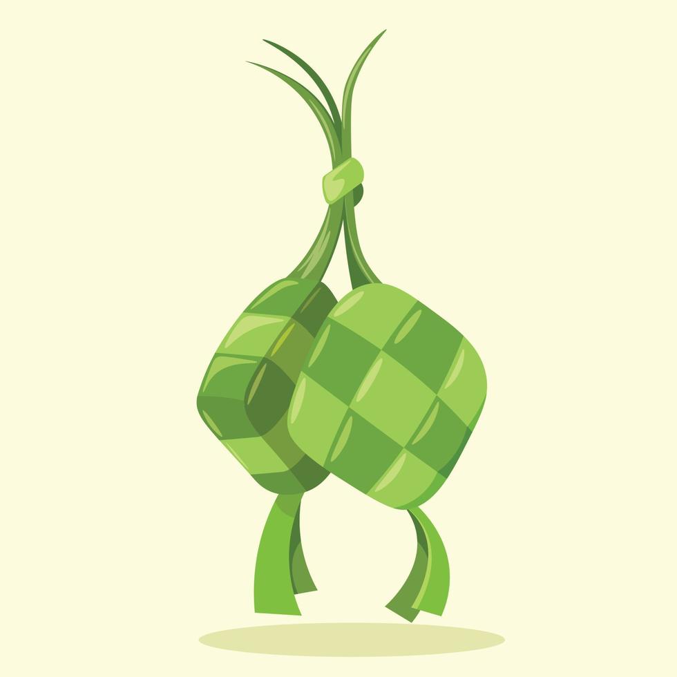 malaysiska nasi Ketupat malaysiska muslim traditionell hari raya festival mat vektor illustration