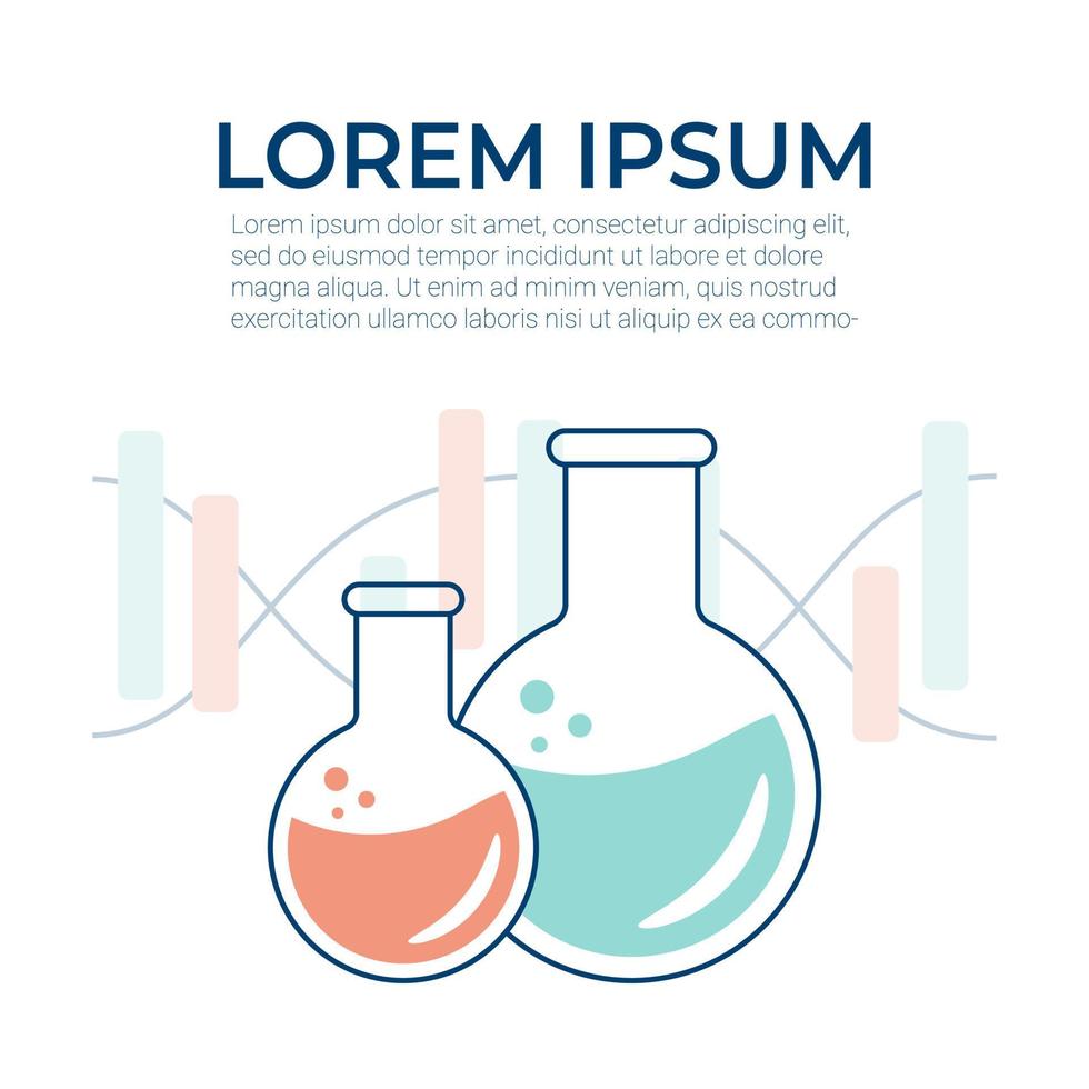 kemisk erfarenhet i de laboratorium. vetenskaplig experimentera, forskning. platt vektor illustration