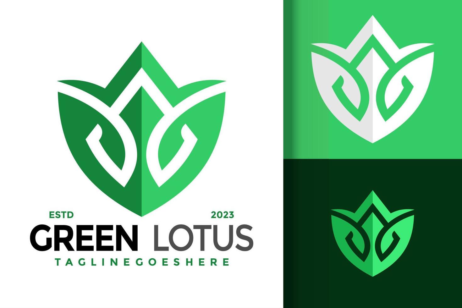 natur grön lotus blomma logotyp vektor ikon illustration