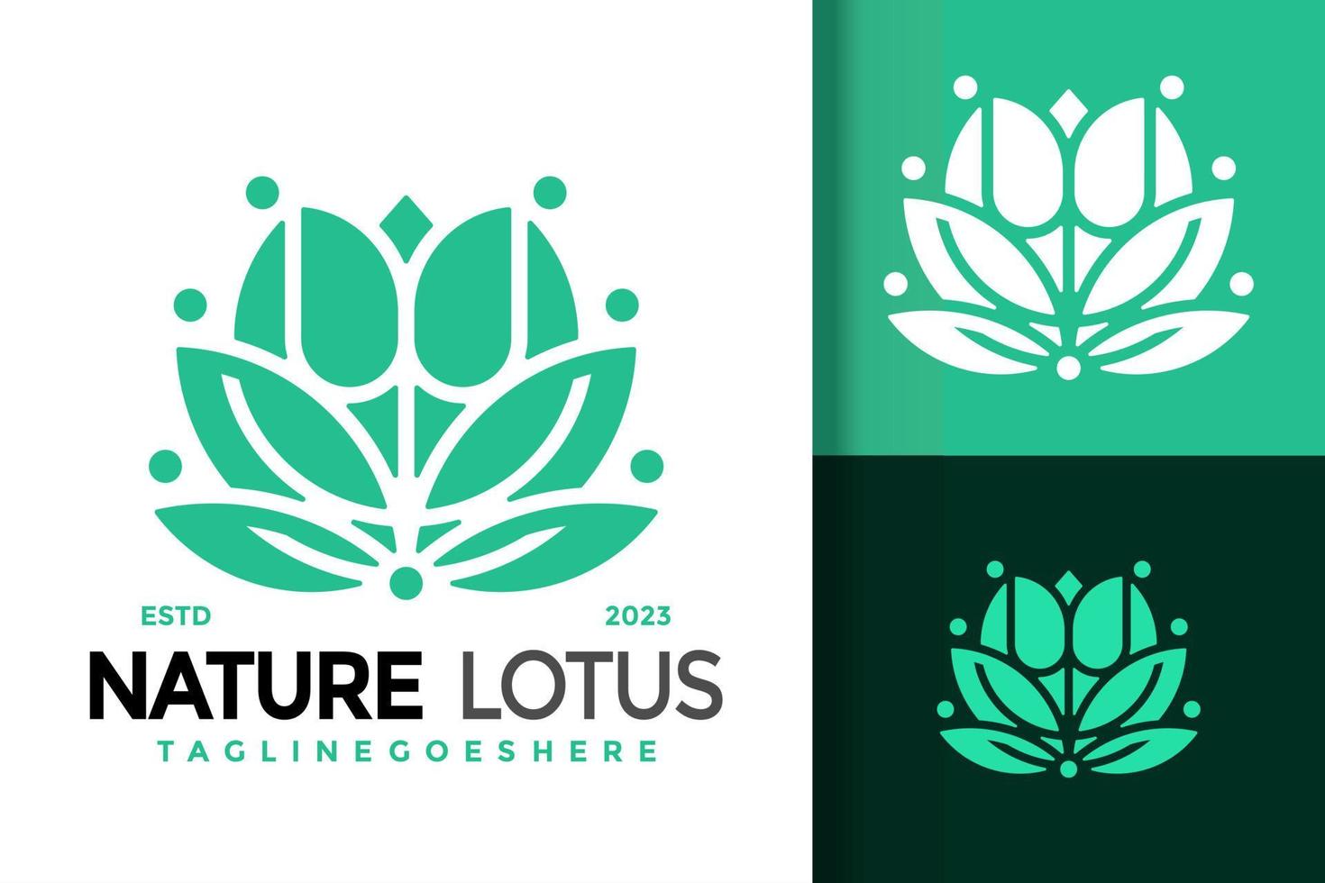 Natur Lotus Blumen Logo Vektor Symbol Illustration