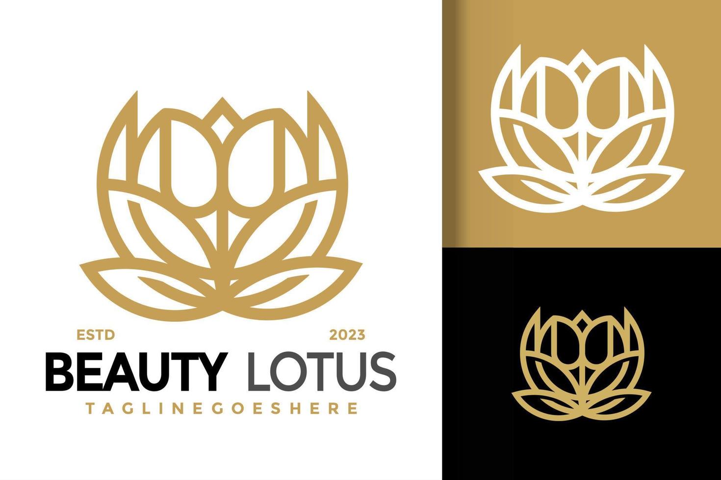 skönhet lotus blommor logotyp vektor ikon illustration