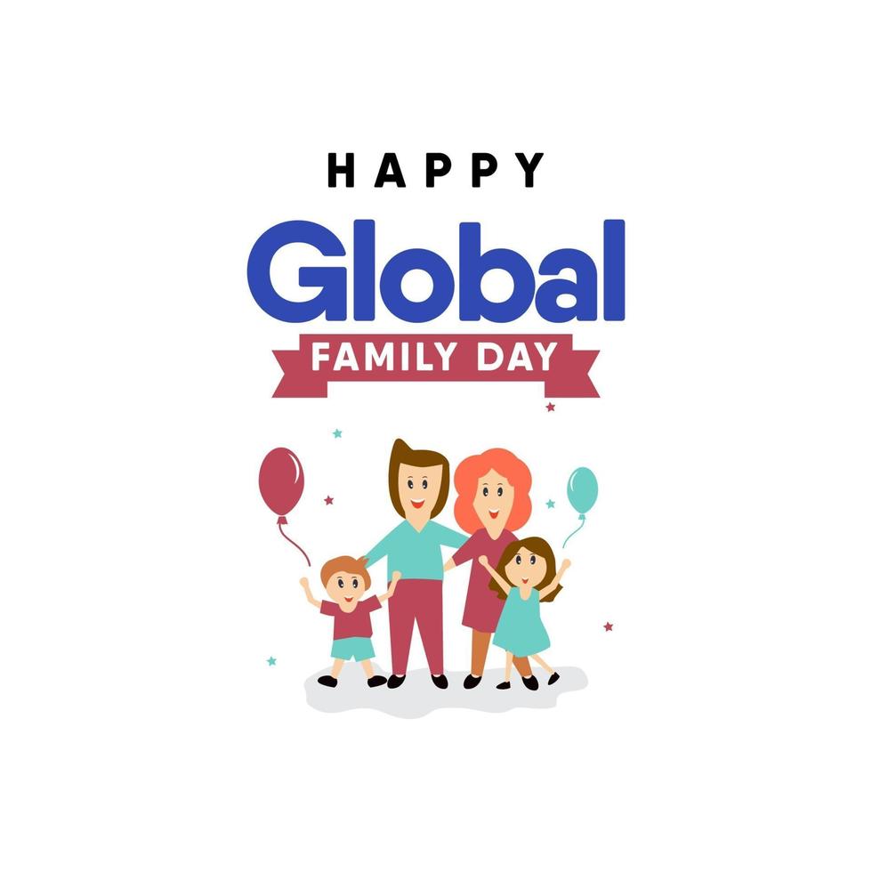 glückliche globale Familientagfeier-Vektorschablonenentwurfsillustration vektor