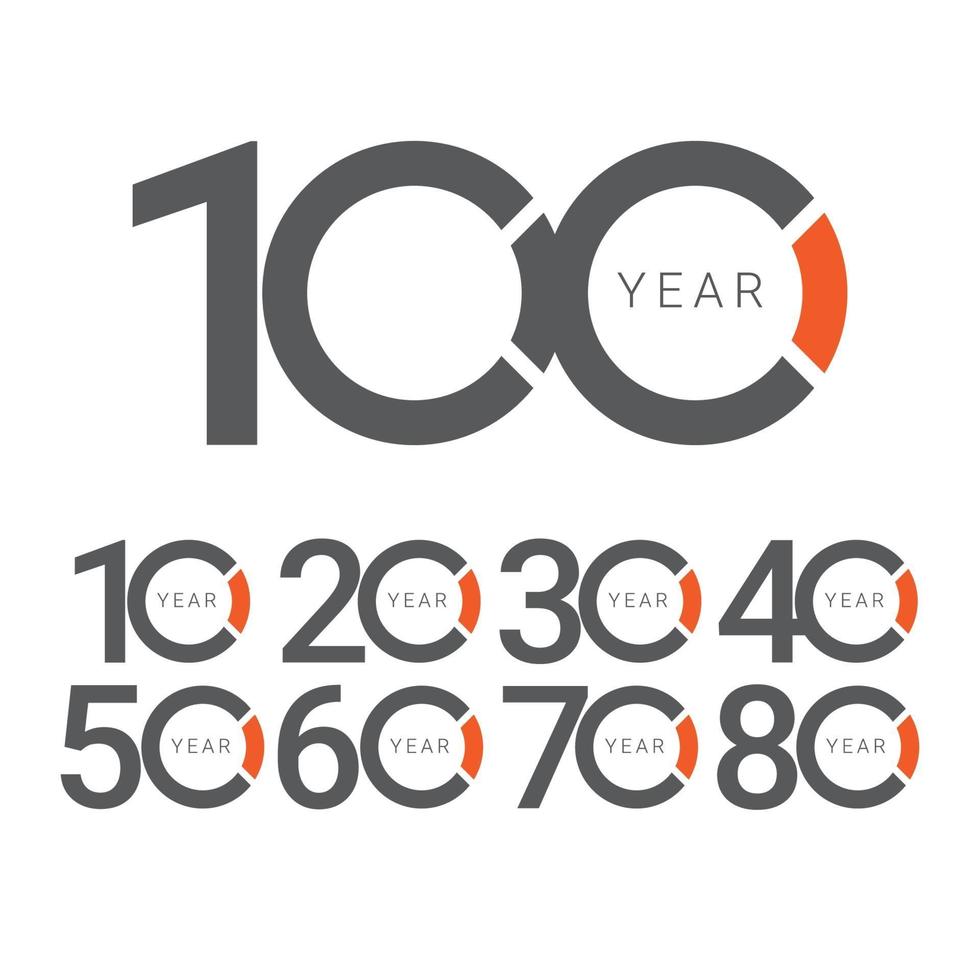 100 Jahre Jubiläumsfeier orange Vektor Vorlage Design Illustration