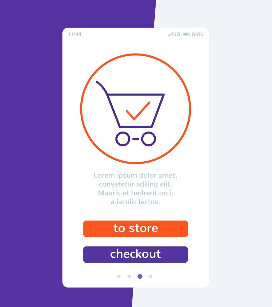 online beställning och köp, e-handel, shopping mobilapp ui vektor