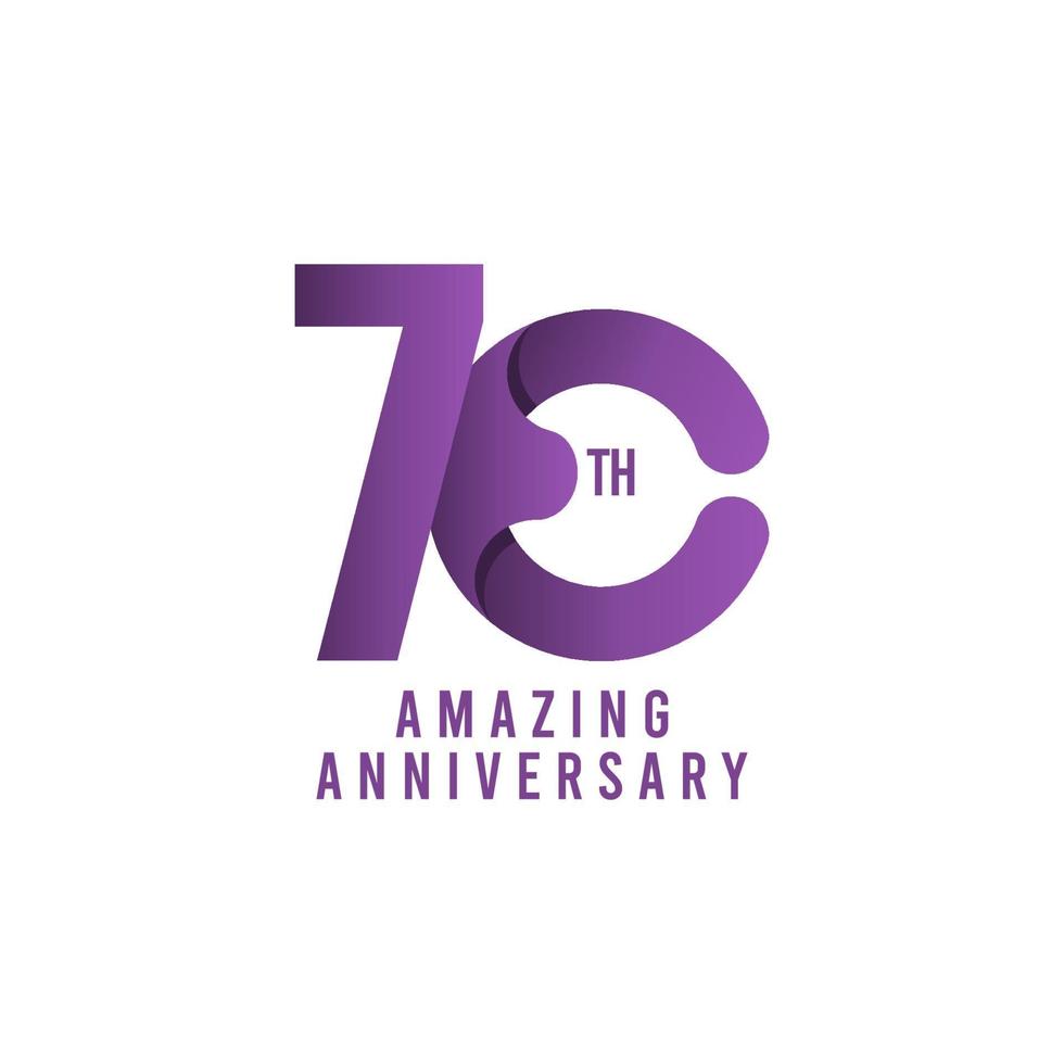70th fantastiska årsdagen firande vektor mall design illustration logo ikon