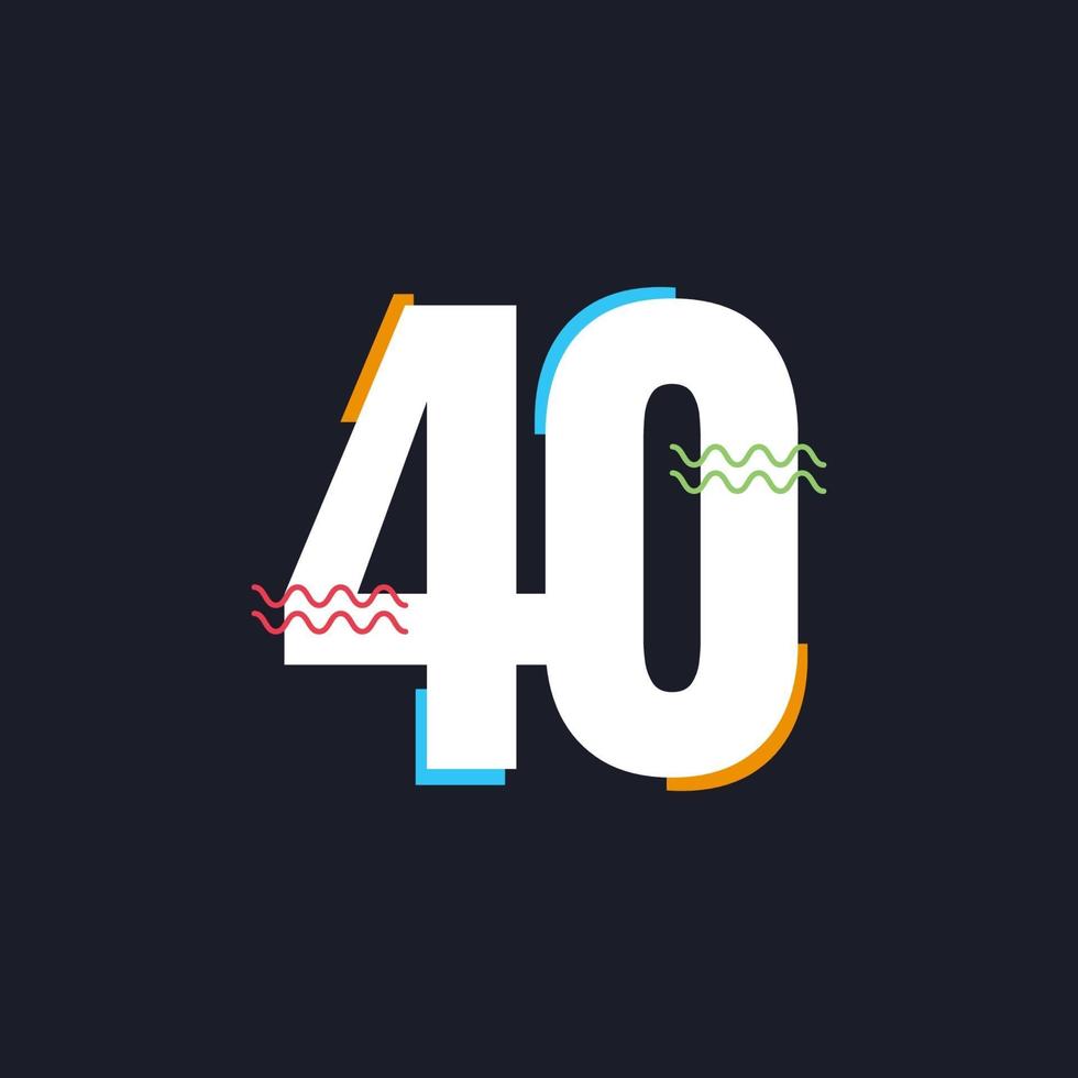 40-årsjubileum firande vektor mall design illustration logo ikon