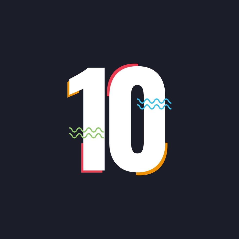 10 Jahre Jubiläumsfeier Vektor Vorlage Design Illustration Logo Symbol