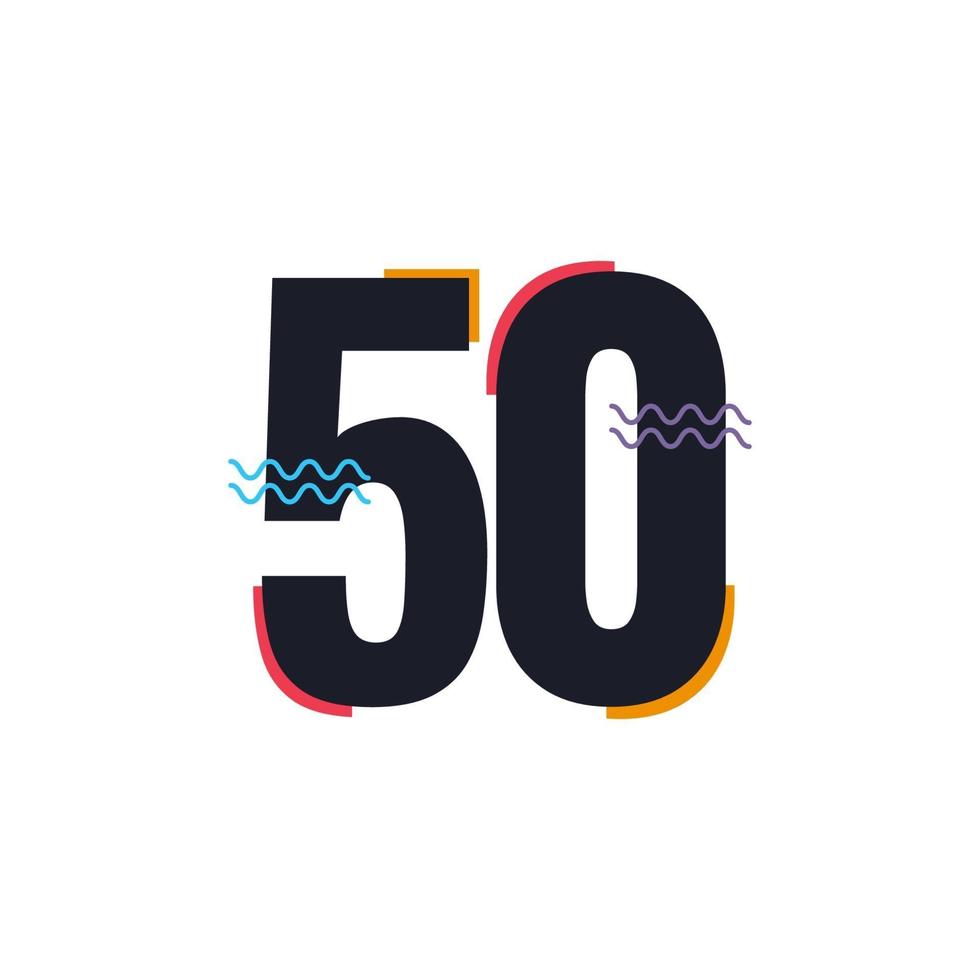 50 Jahre Jubiläumsfeier Vektor Vorlage Design Illustration Logo Symbol