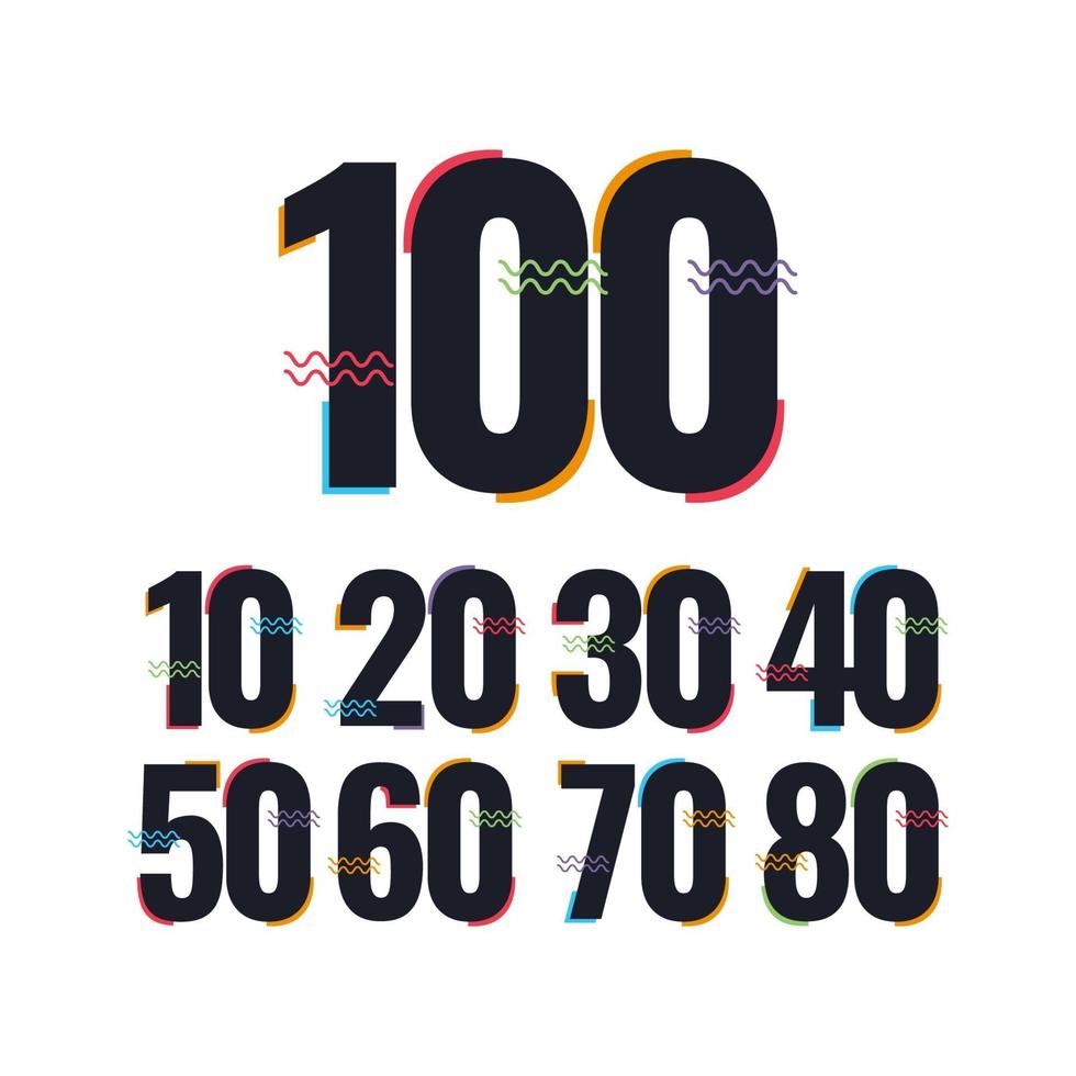 100-årsjubileum firande vektor mall design illustration logo ikon