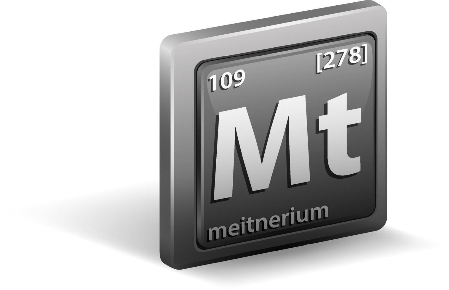 chemisches Element Meitnerium. chemisches Symbol mit Ordnungszahl und Atommasse. vektor