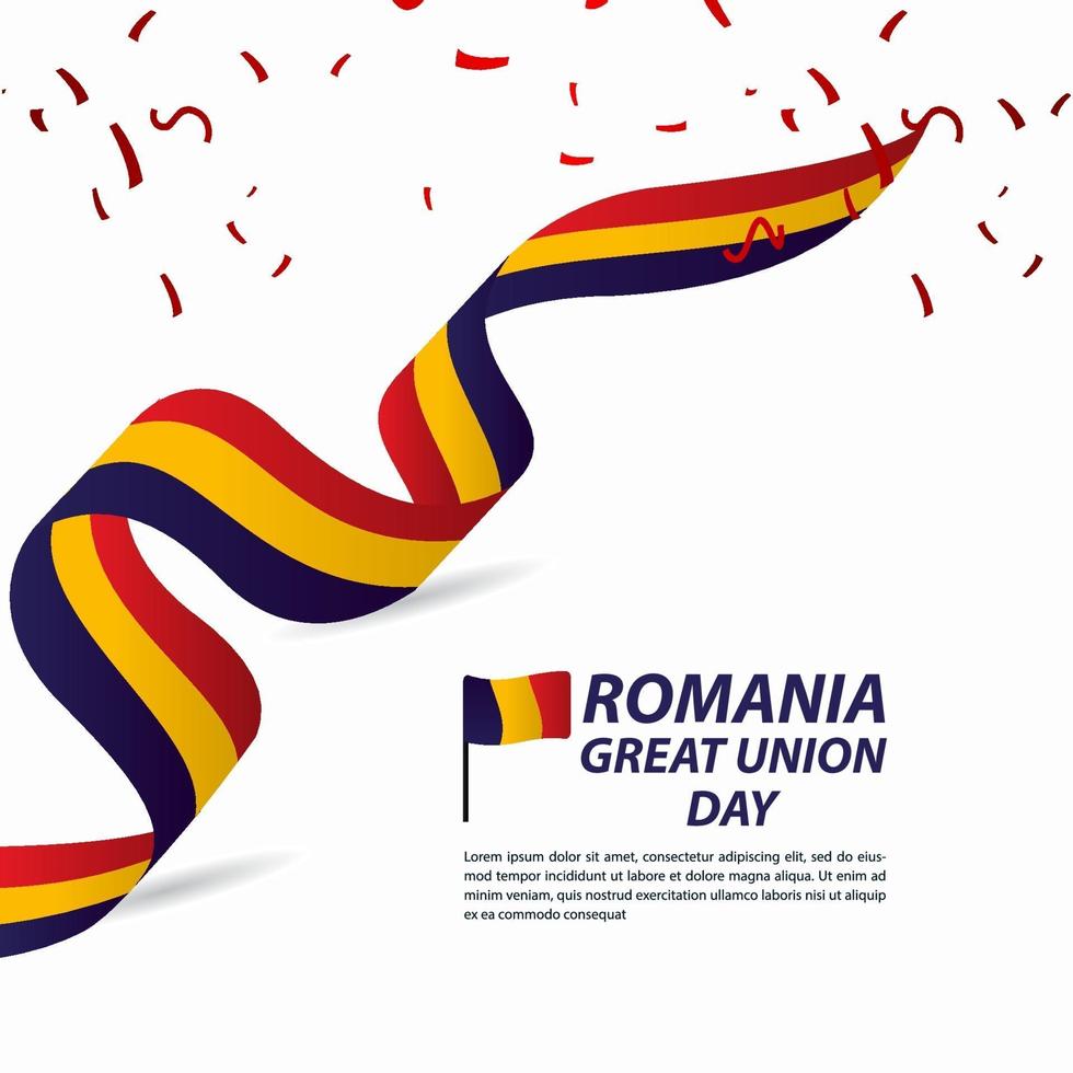 Rumänien great union självständighetsdagen firande banner vektor mall design illustration