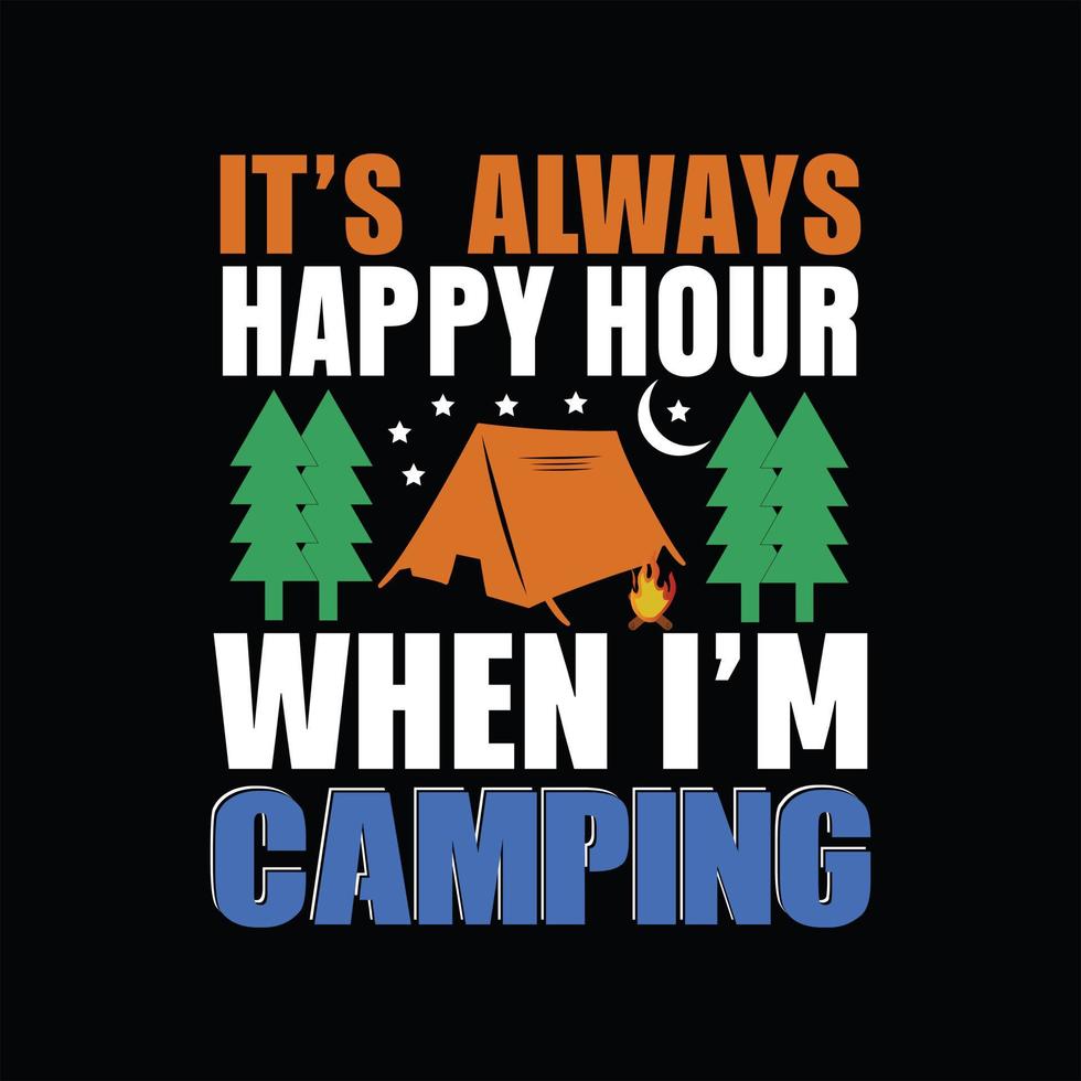 camping t-shirt design vektor