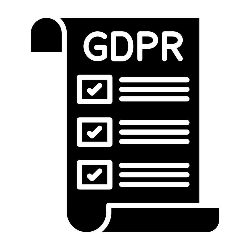 gdpr Politik Symbol Stil vektor