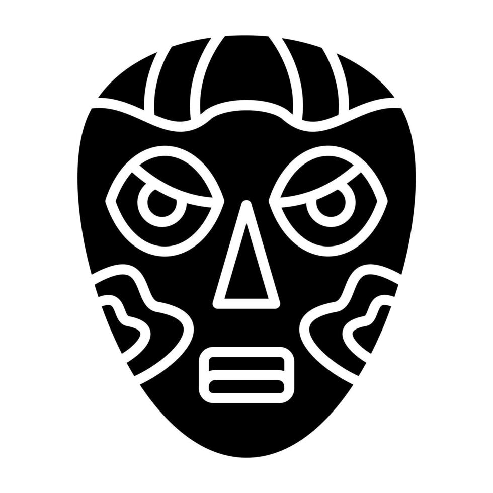 afrikansk mask ikon stil vektor