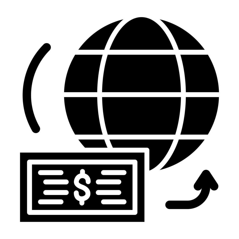 skicka pengar utomlands ikon stil vektor