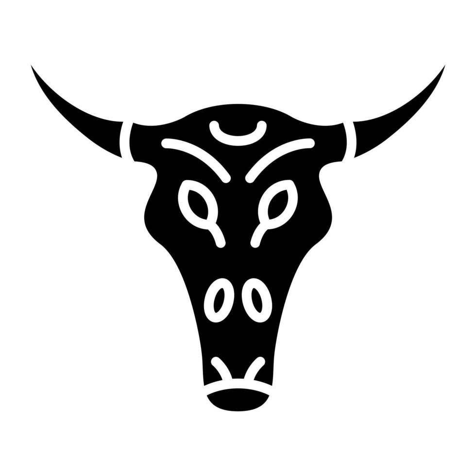 bull skull ikon stil vektor