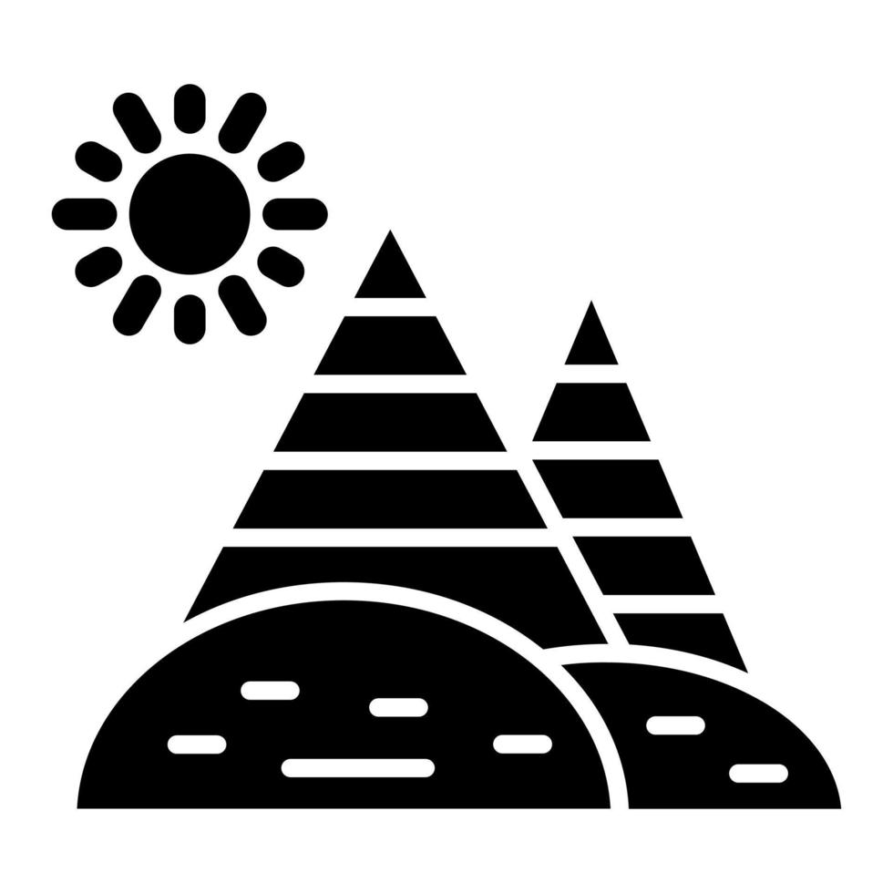 Wüste Pyramiden Symbol Stil vektor