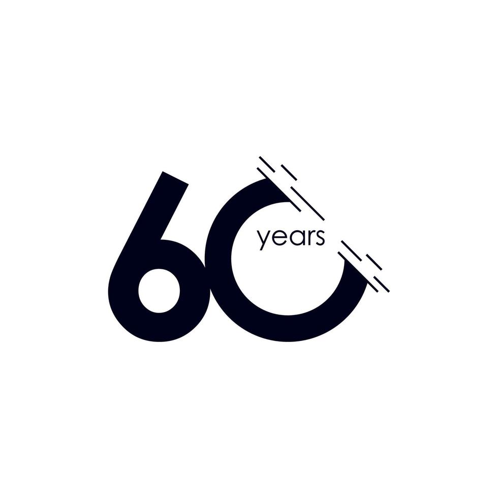 60 år årsdag firande vektor mall design illustration