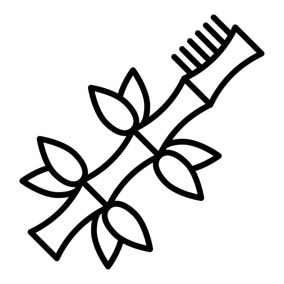 Bambus Zahnbürste Symbol Stil vektor