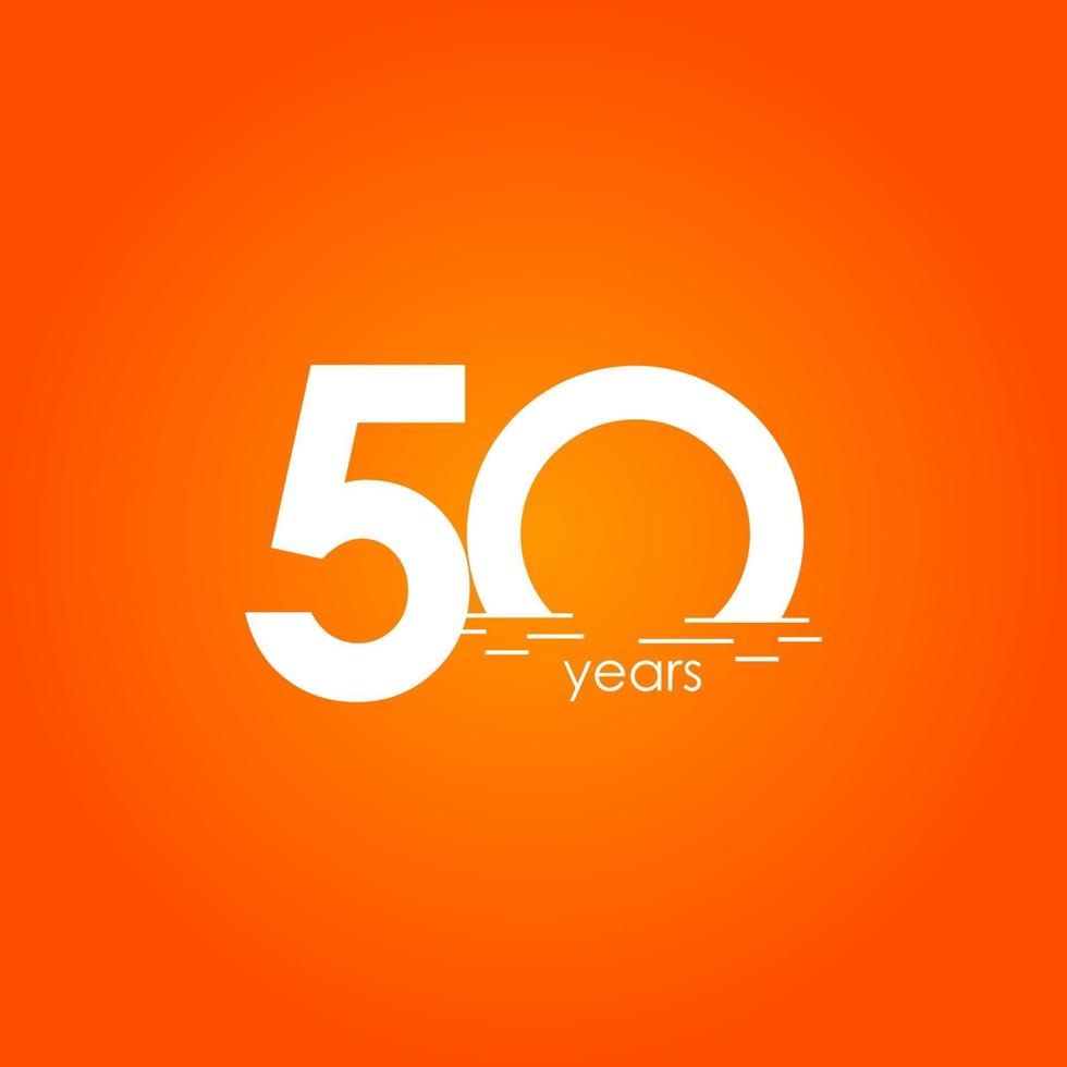 50-årsjubileum firande solnedgång lutning vektor mall design design