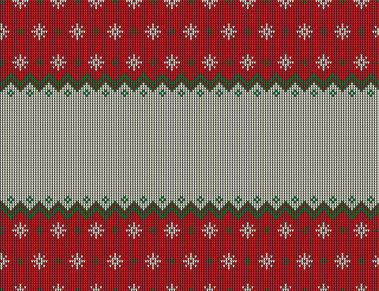 hässlicher pullover am büffelkaro frohe weihnachten und guten rutsch ins neue jahr grußkartenrahmengrenze. Illustration Gestrickter Hintergrund Nahtloses Muster mit skandinavischen Ornamenten im Volksstil. vektor