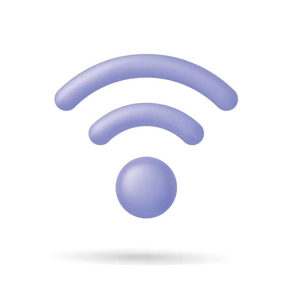 realistisk Wi-Fi trådlös internet förbindelse ikon 3d framställa design vektor